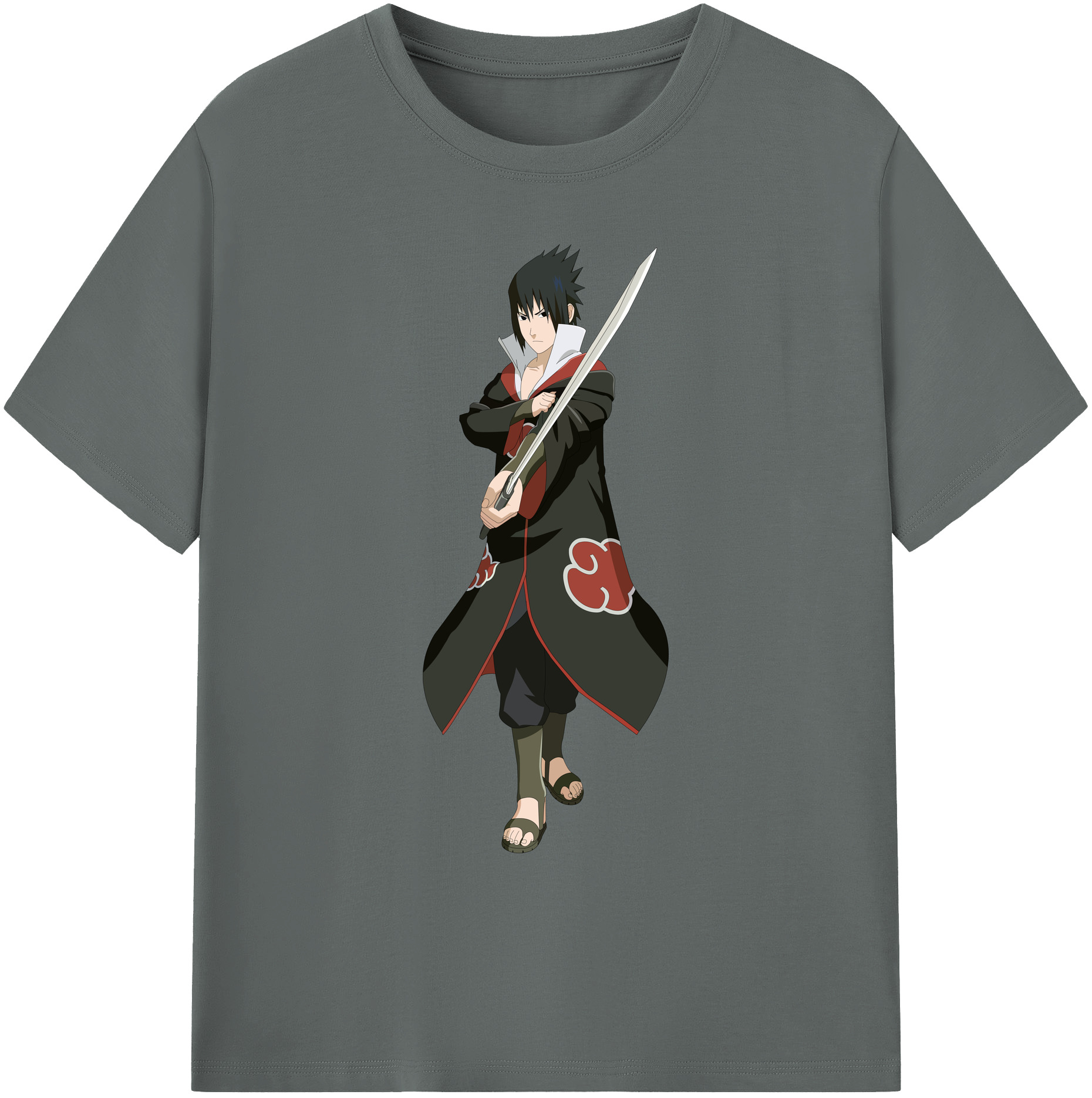（画像用） NARUTO -ナルト- うちは サスケ Uchiha Sasuke 綿100％ メンズ半袖Tシャツ｜肌触りやわらか＆通気性